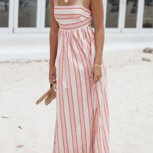Odessa Maxi Dress - Pink Stripe(XS)